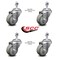 Service Caster 3.5 Inch Gray Polyurethane Wheel Swivel 1/2 Inch Threaded Stem Caster Set SCC SCC-TS20S3514-PPUB-121315-4 - alternate 5